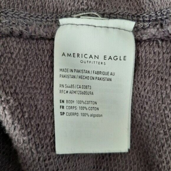 AEO Sweatshirt Hoodie Purple Pullover Top Men's Sz L Flawed - Picture 12 of 12